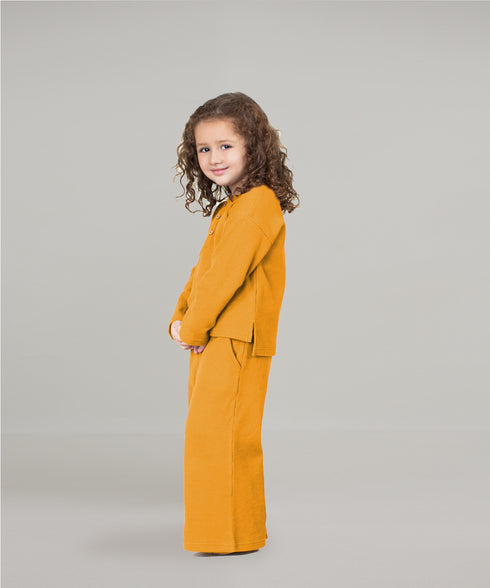 Girls' Waffle Knit Henley Set